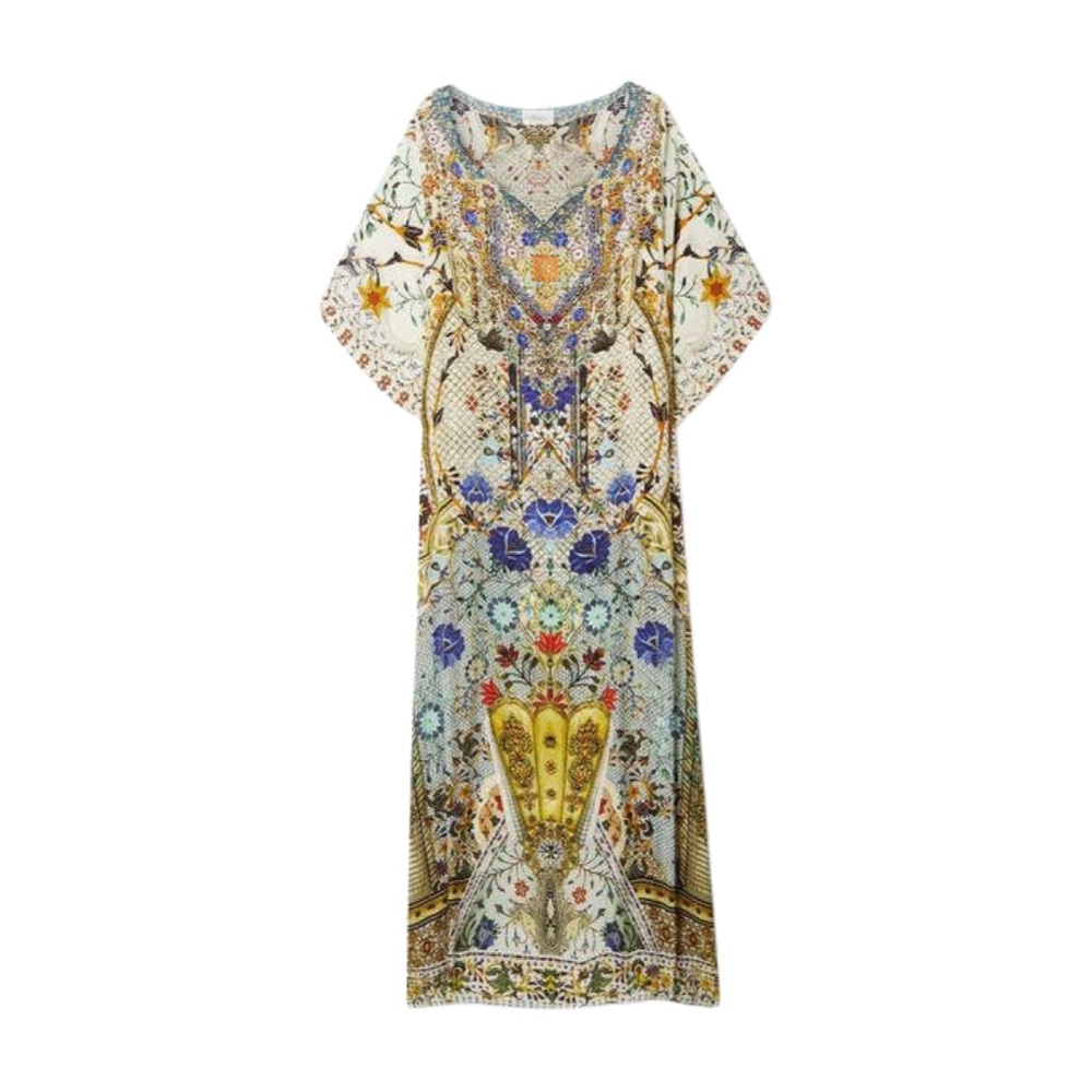 CAMILLA THE BUTTERFLY EFFECT SILK MAXI KAFTAN RESORT DRESS NEW ONE SIZE - Picture 2 of 6
